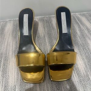 Stella McCartney Metallic Gold Heeled Sandals